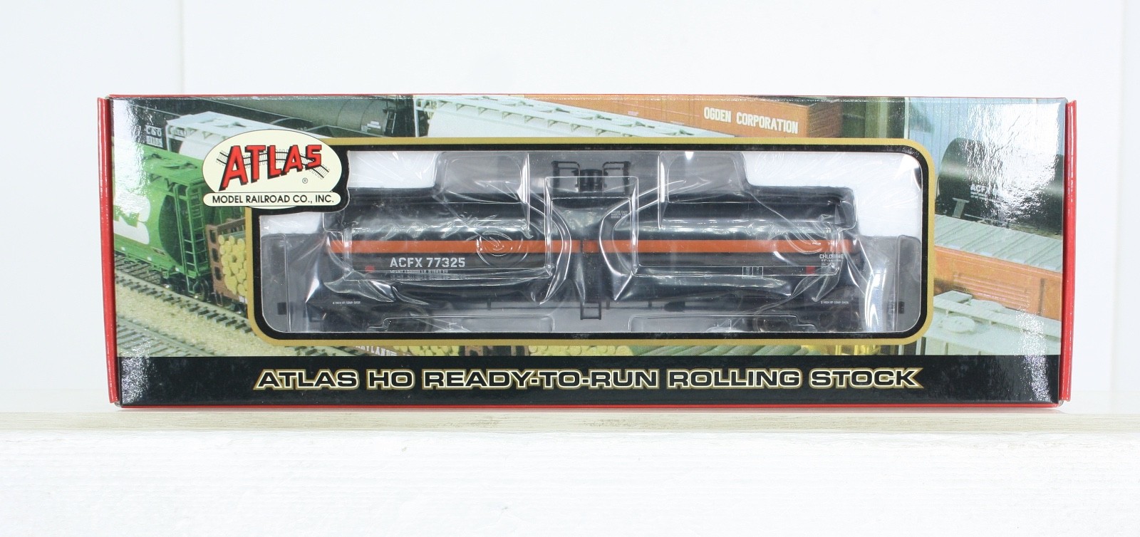 HO Scale Atlas 1552-1 ACFX Black / Orange ACF 17,360 Gal. Tank Car ACFX 77325