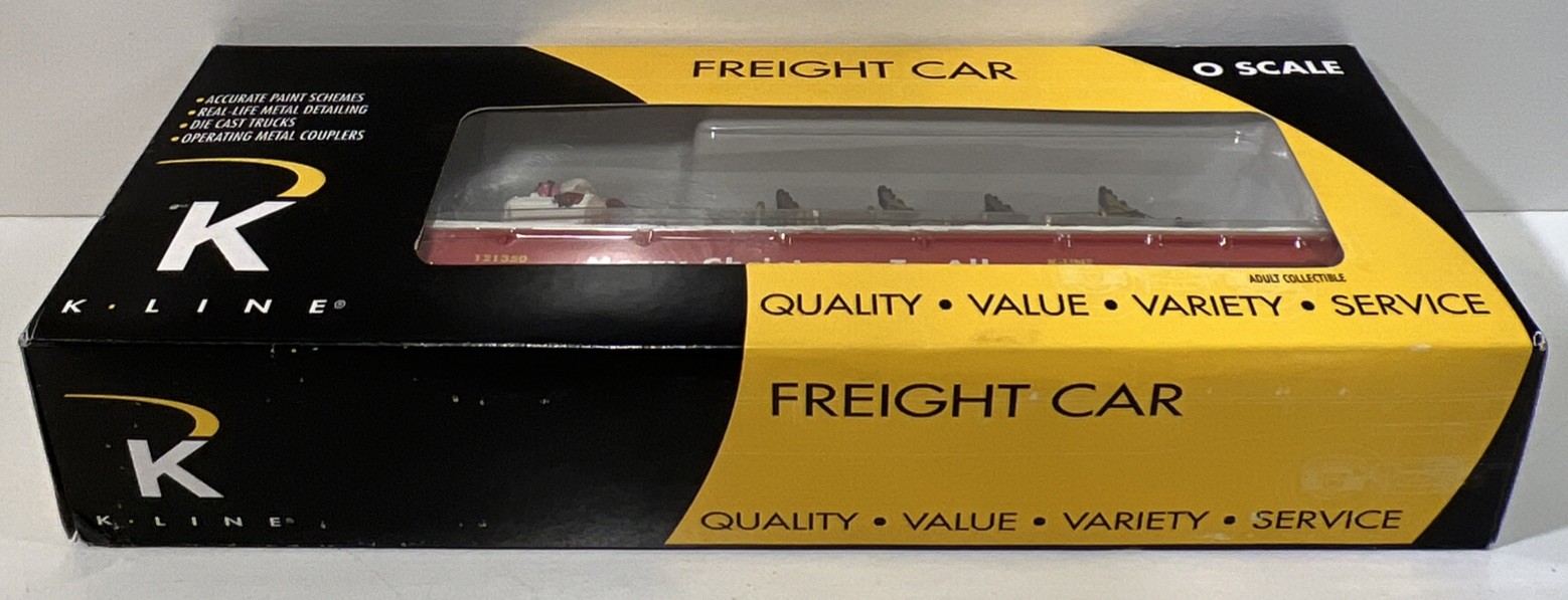K-Line K691-7402 O Gauge Santa & 9 Reindeer Flatcar #121350 In Box