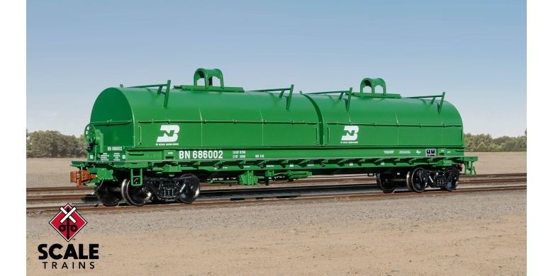 Set of 2- ScaleTrains BN 48′ Coil Steel Car – Rivet Counter – 2 Diff Rd#s – BNIB