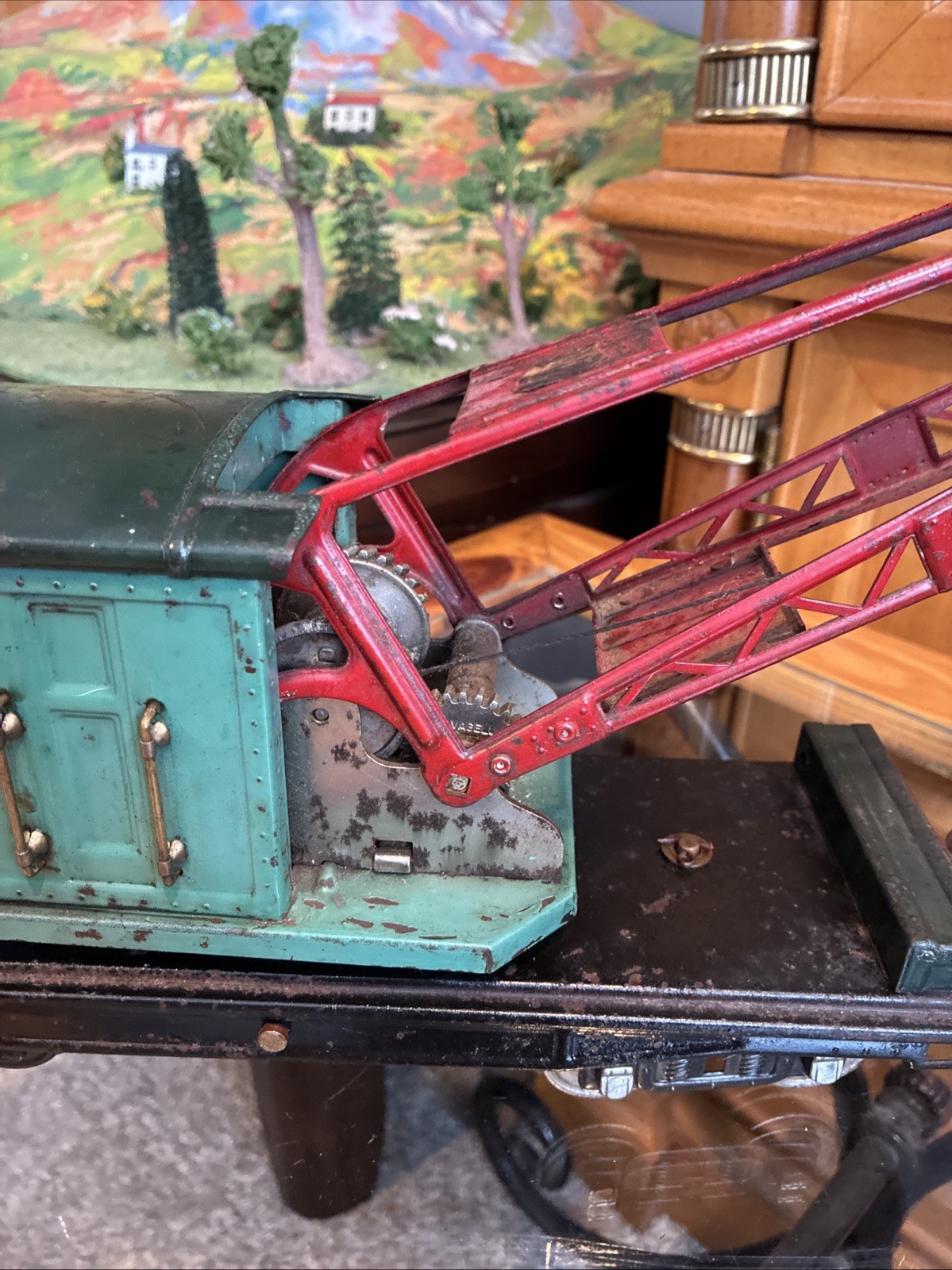 Lionel Pre War Standard Gauge 219 Crane! For Parts/Resto OG Parts Good Gears!