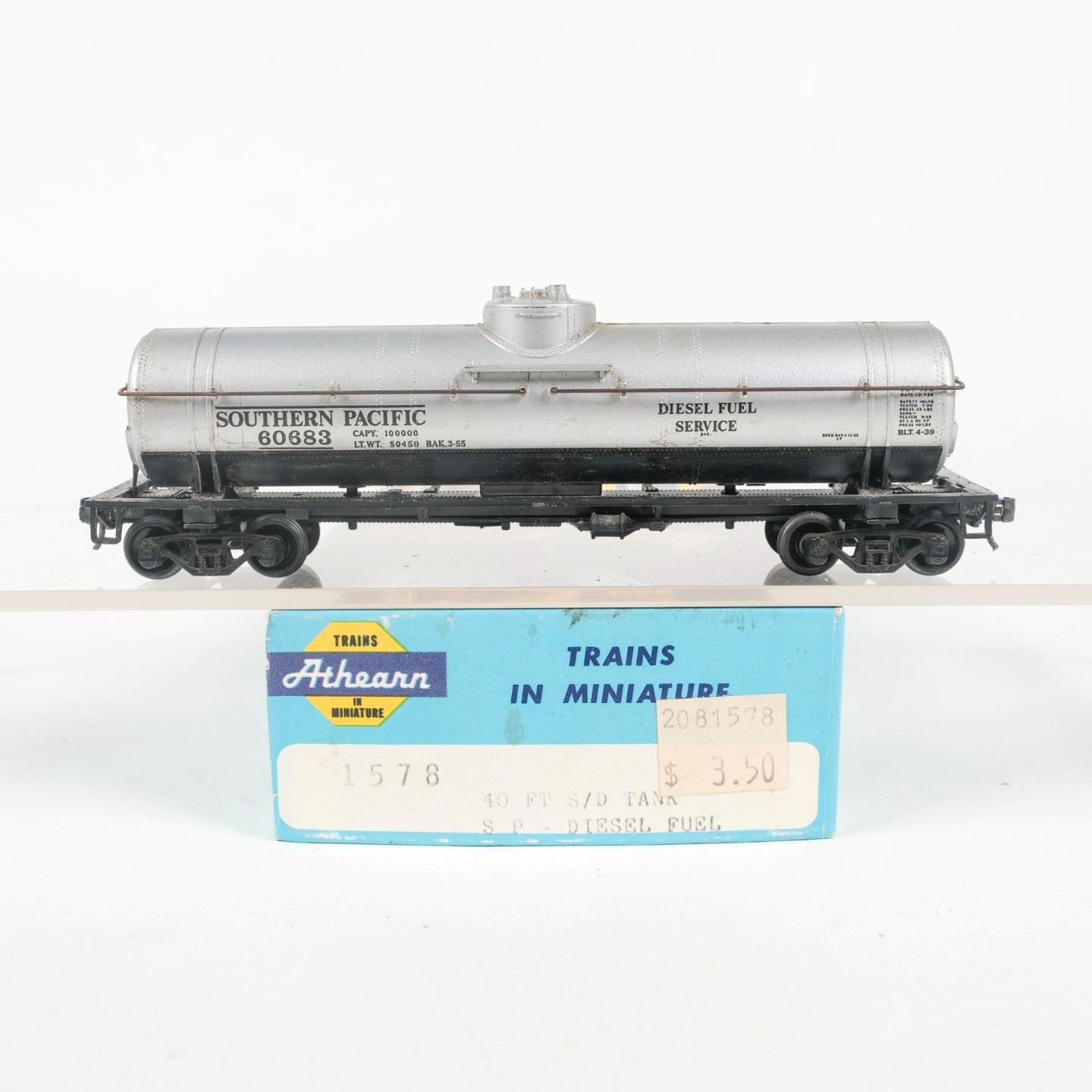 Athearn HO Scale Southern Pacific #60683 40′ Single Dome Tank Car Kit Built 1578