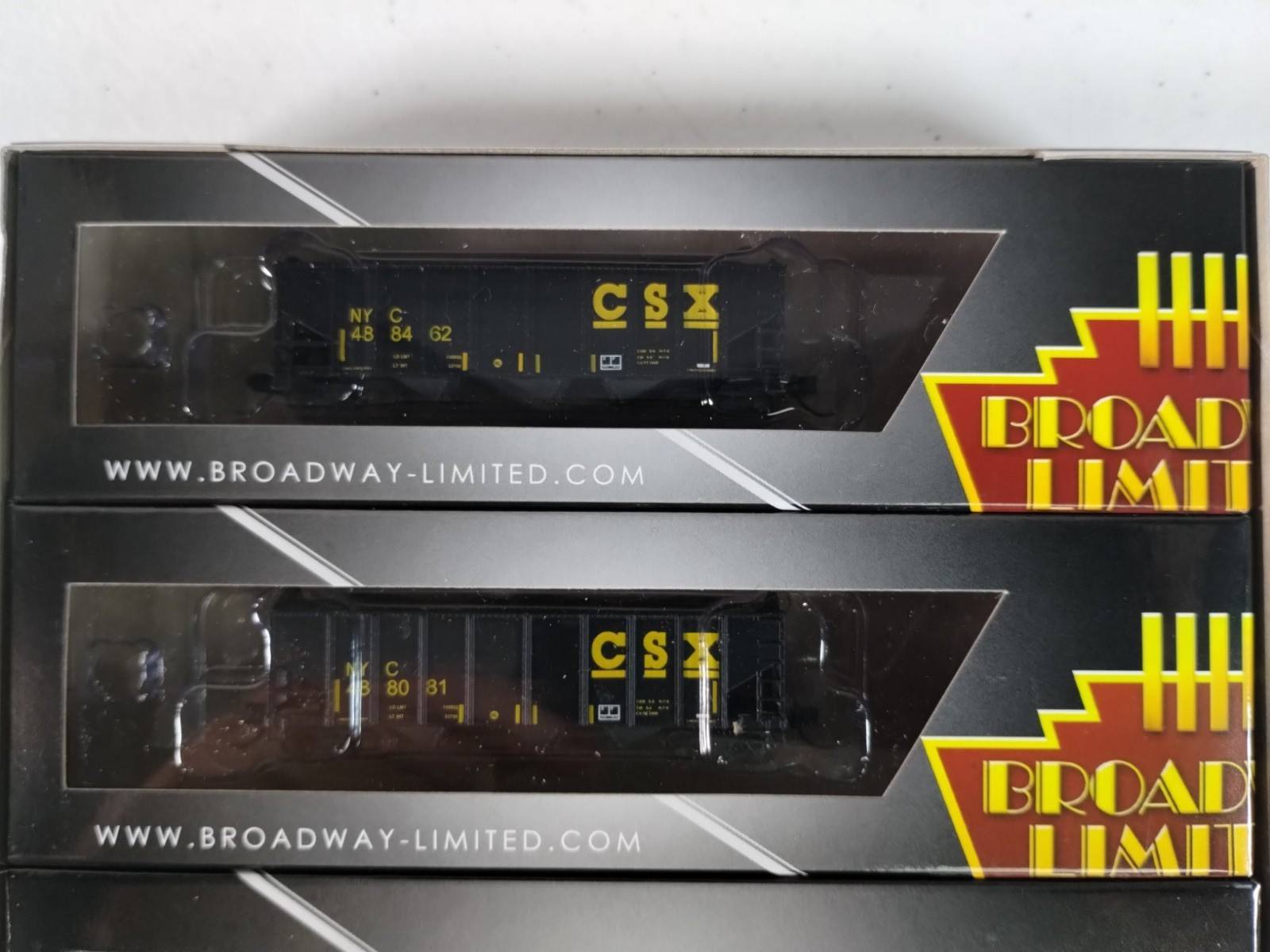 Broadway Limited Imports 6-Pack CSX 3-Bay Hoppers w/load – NOS – Rare