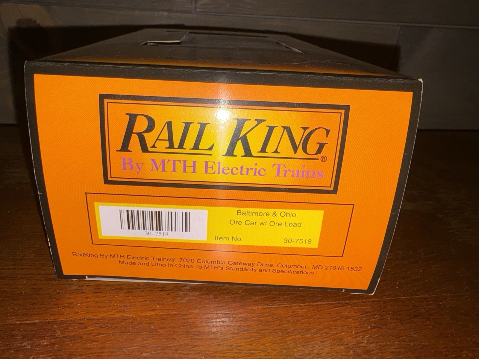 MTH RAIL KING O/O-27 GAUGE BALTIMORE & OHIO B&O ORE CAR W/ORE LOAD 30-7518 W/BOX