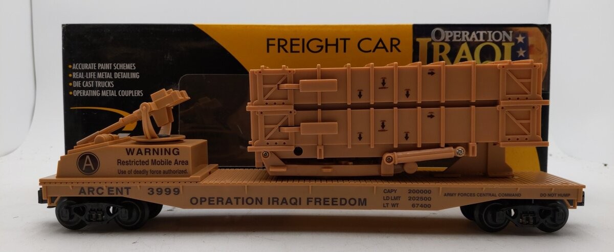 K-Line K691-8029 O Operation Iraqi Freedom Flatcar w/ Patriot Missile Battery LN