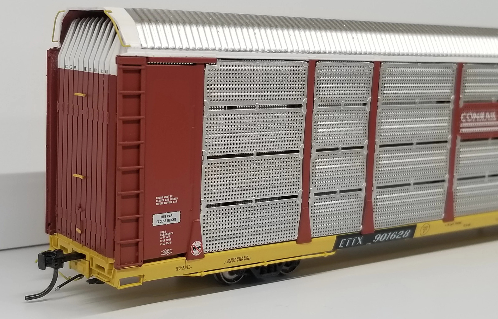 PRAIRIE SHADOWS HO Autorack Trinity Rack, P/S Flat, Rave 1 Doors Conrail TTX