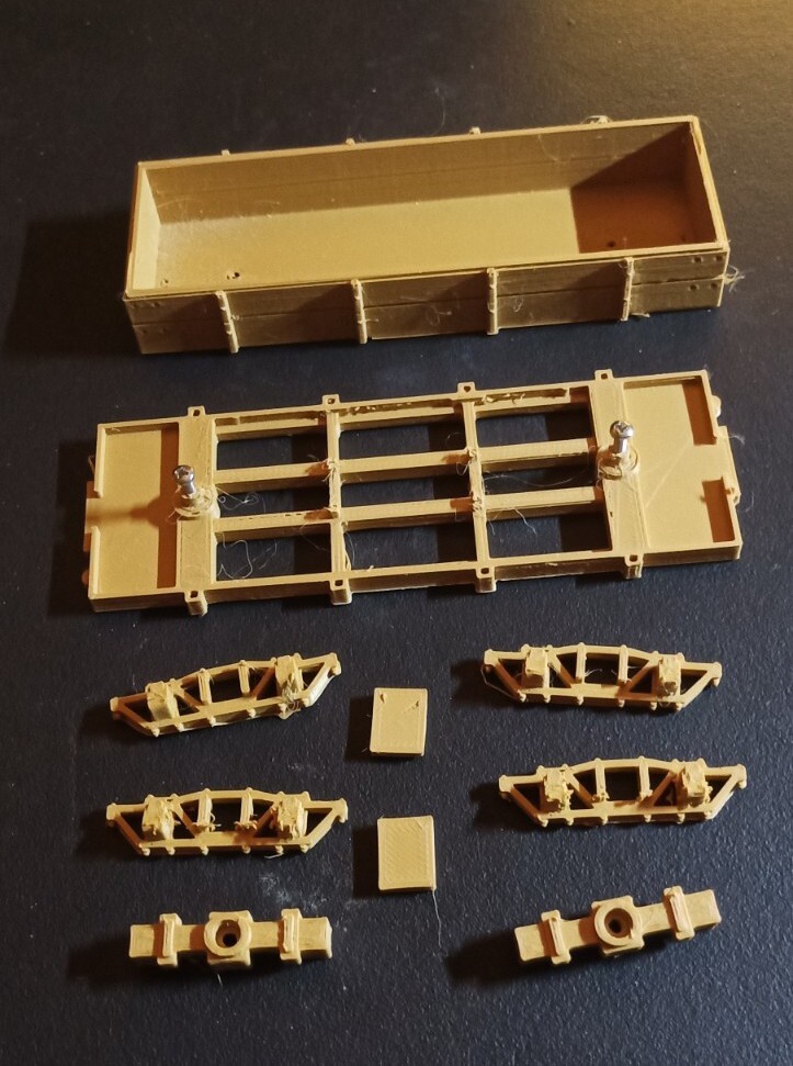 On30 1:48 Scale 18 ft. Gondola Med side kit. (YOUR wheels/couplers). 3D Print