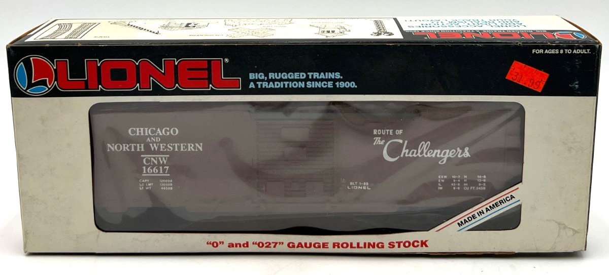 Lionel 6-16617 O/O27 Chicago & Northwestern C&NW Boxcar w/ Blinking E.T.D. NEW
