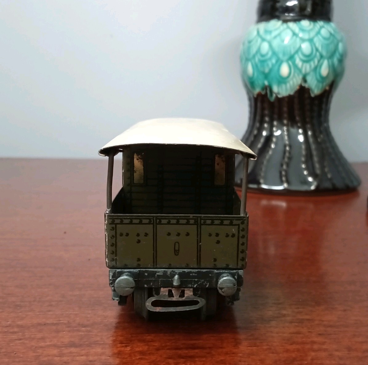 Rare Pre War Hornby Dublo 2/3 Rail Park Royal Goods/Brake Wagon.