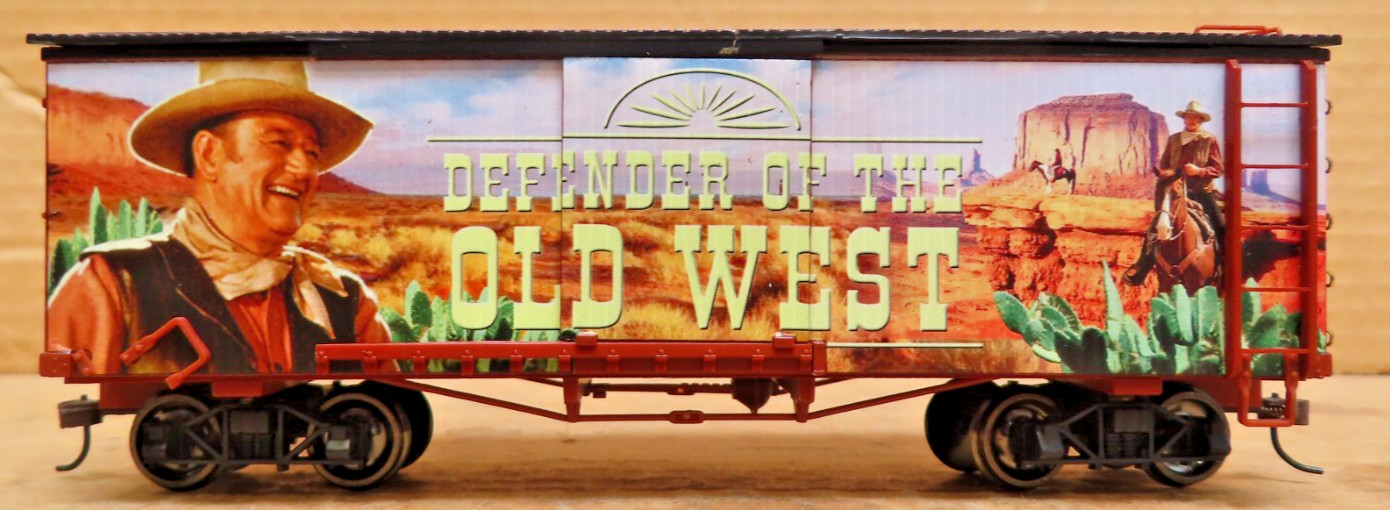BACHMANN HAWTHORNE VILLAGE DEFENDER OF THE WEST BOX CAR ON30 SCALE (NO BOX)