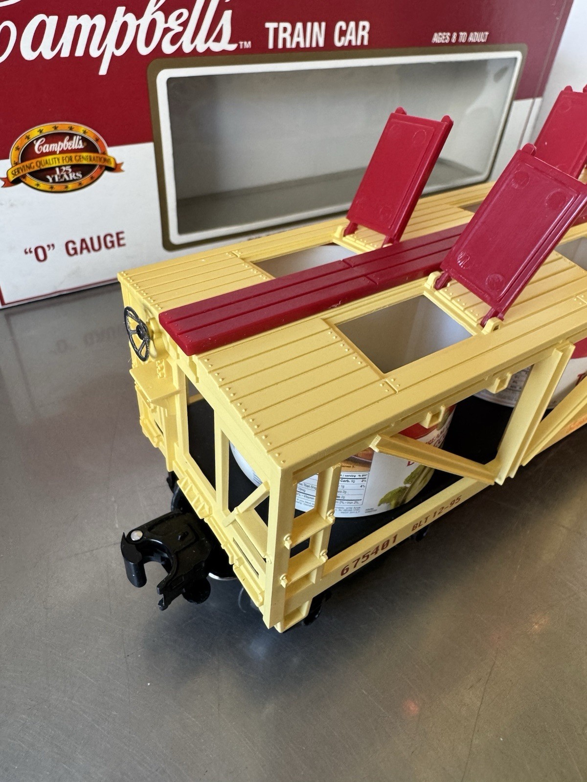K-Line Campbells Soup Vat Car K675401 125th Anniversary O Gauge 1996 Top Doors