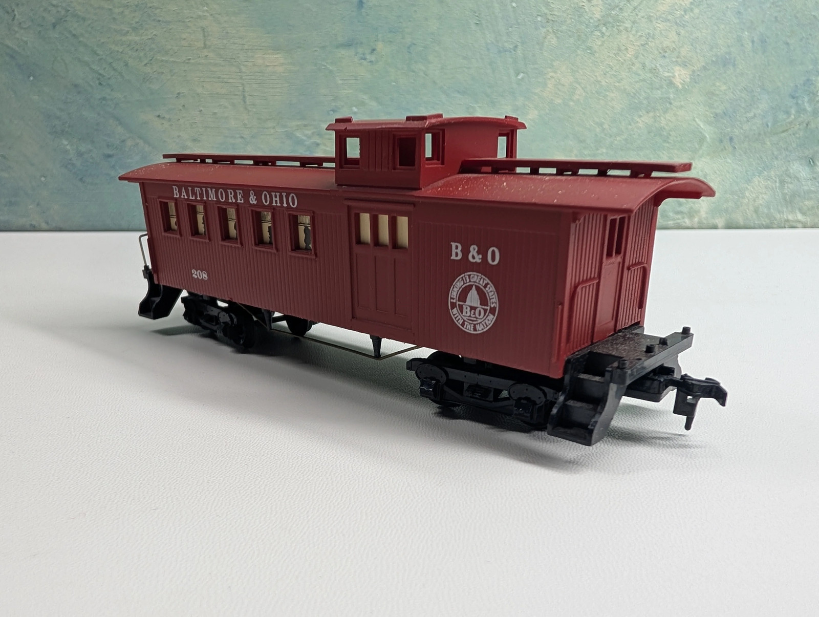 Mantua HO Scale OT Old Time Wood Caboose Baltimore and Ohio B&O #208 READ