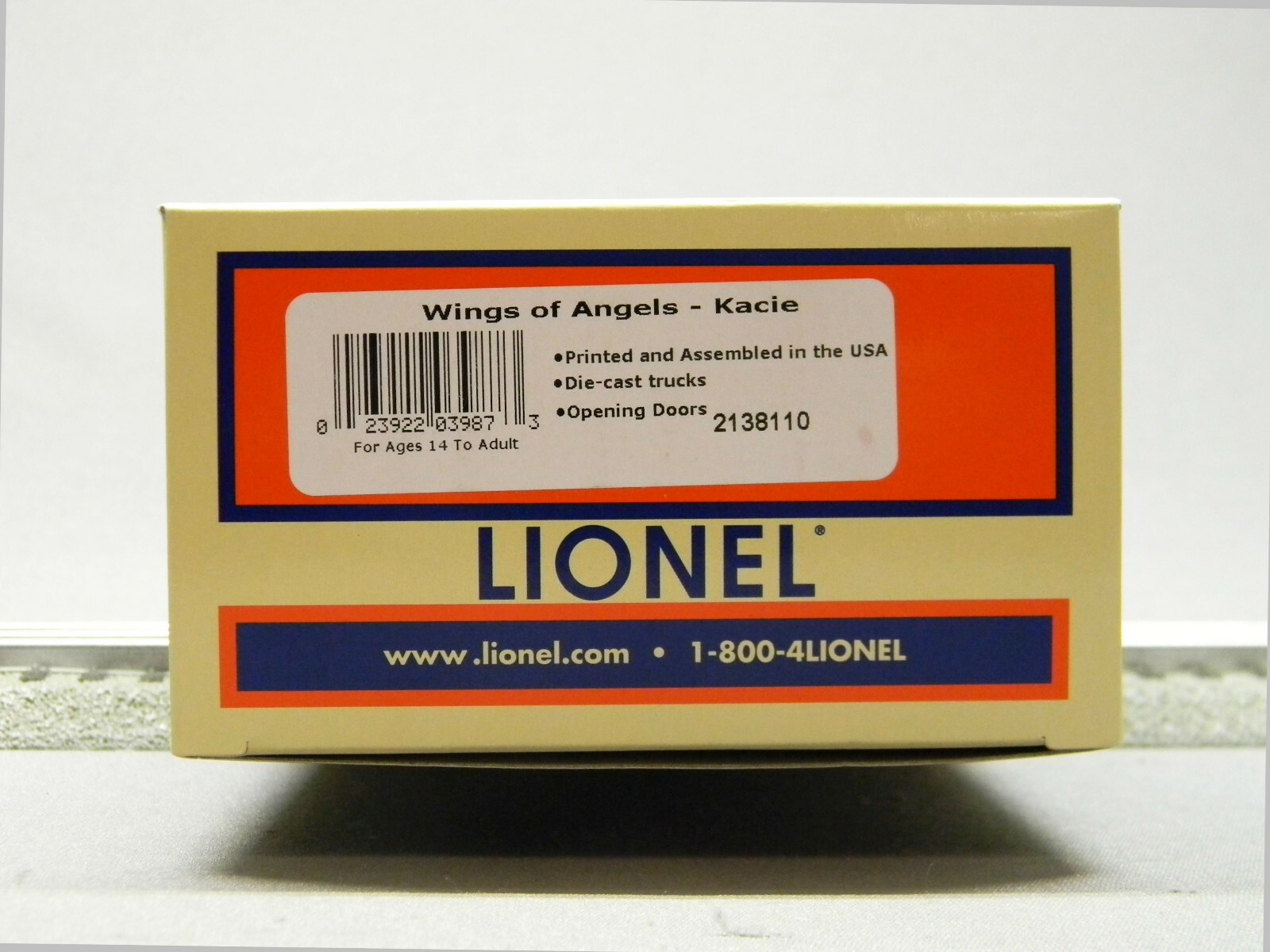 LIONEL WINGS OF ANGELS KACIE MUSA BOXCAR O GAUGE railroad freight 2138110 NEW