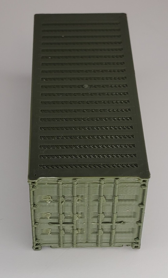 Set of 2 – HO Scale 20′ Ft Shipping Containers – Green – Train Freight Stacking