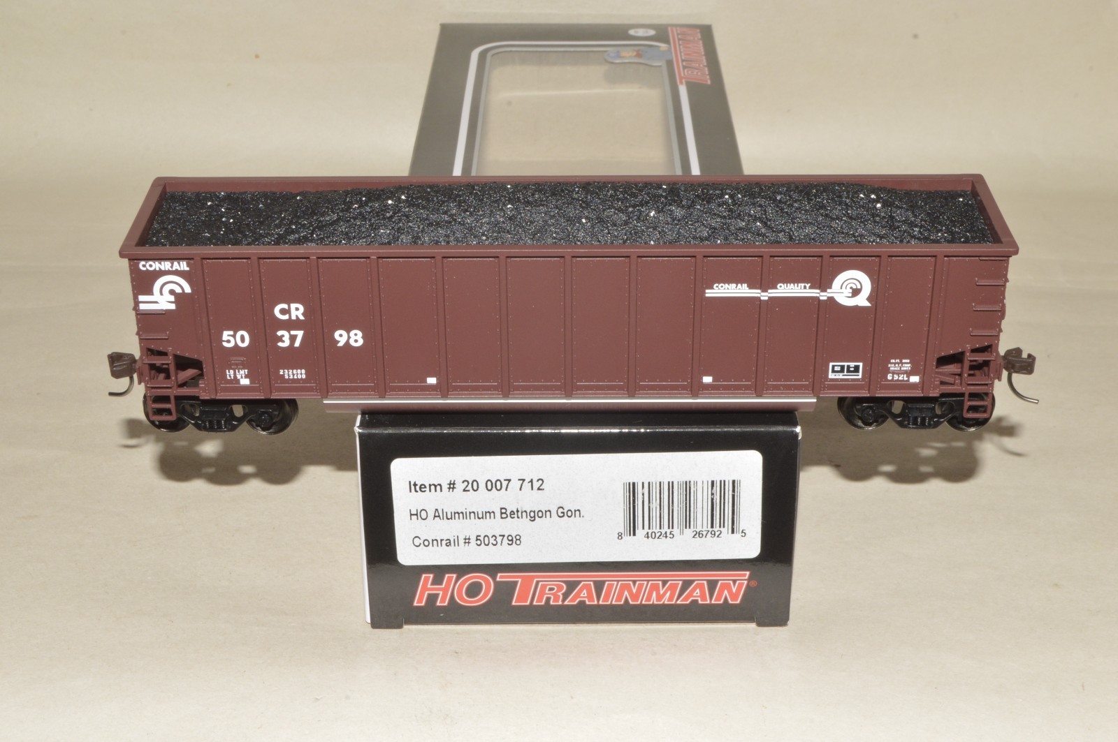 HO scale Atlas Conrail RR Aluminum Bethgon coal hopper gondola car train