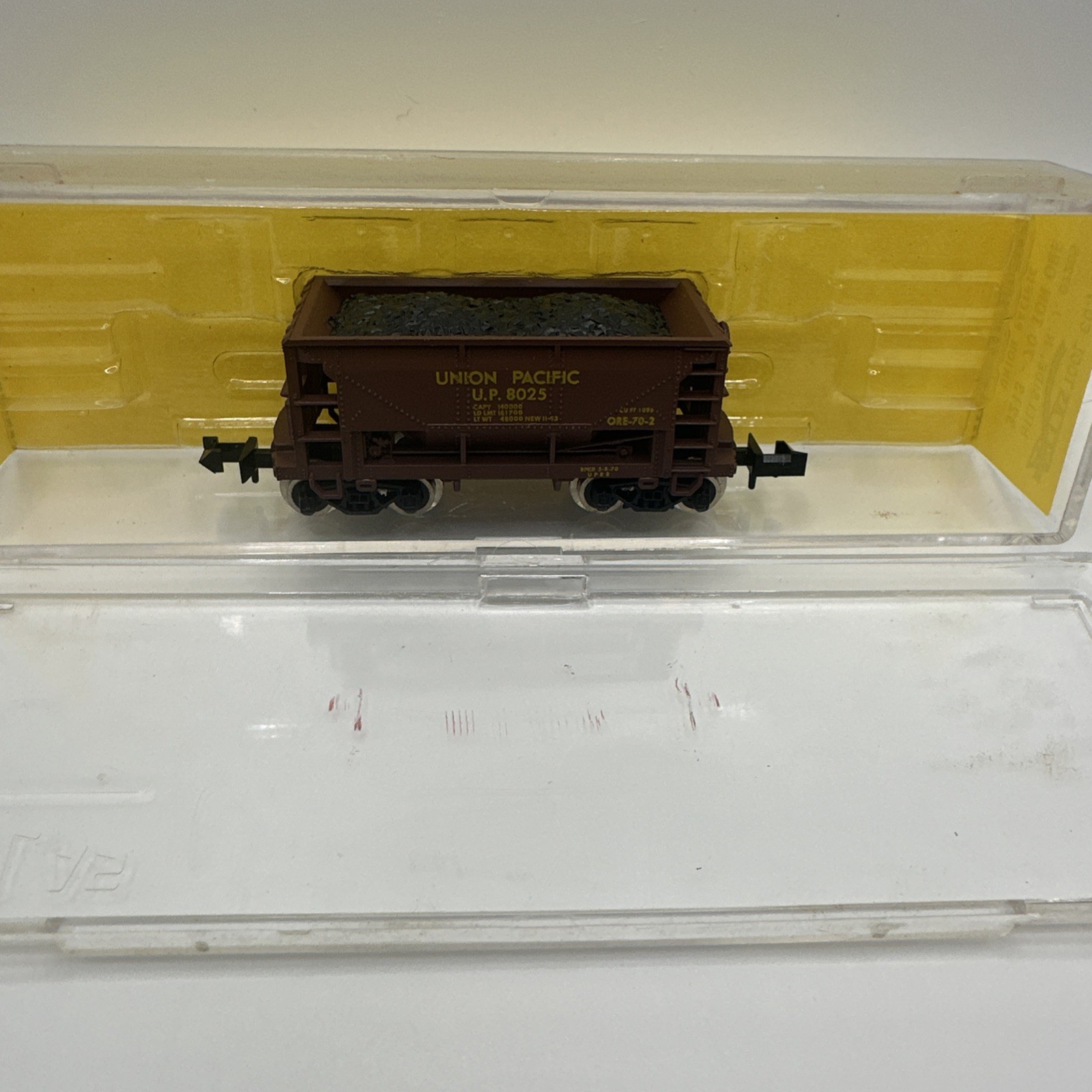 N Scale Atlas 3213 – 70 Ton Ore Car Union Pacific U. P. 8025 – Original Case