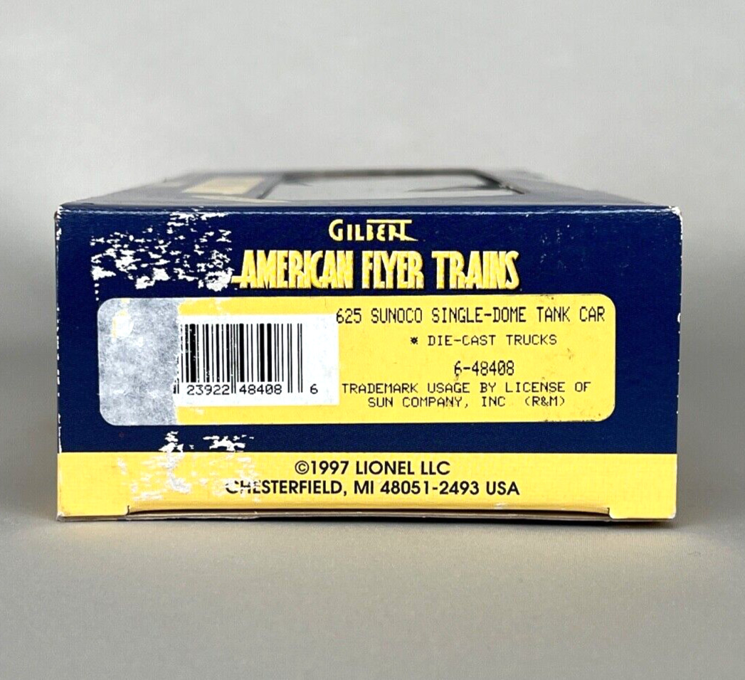 American Flyer 6-48408 Sunoco Single-Dome Tank Car S-Gauge NIB