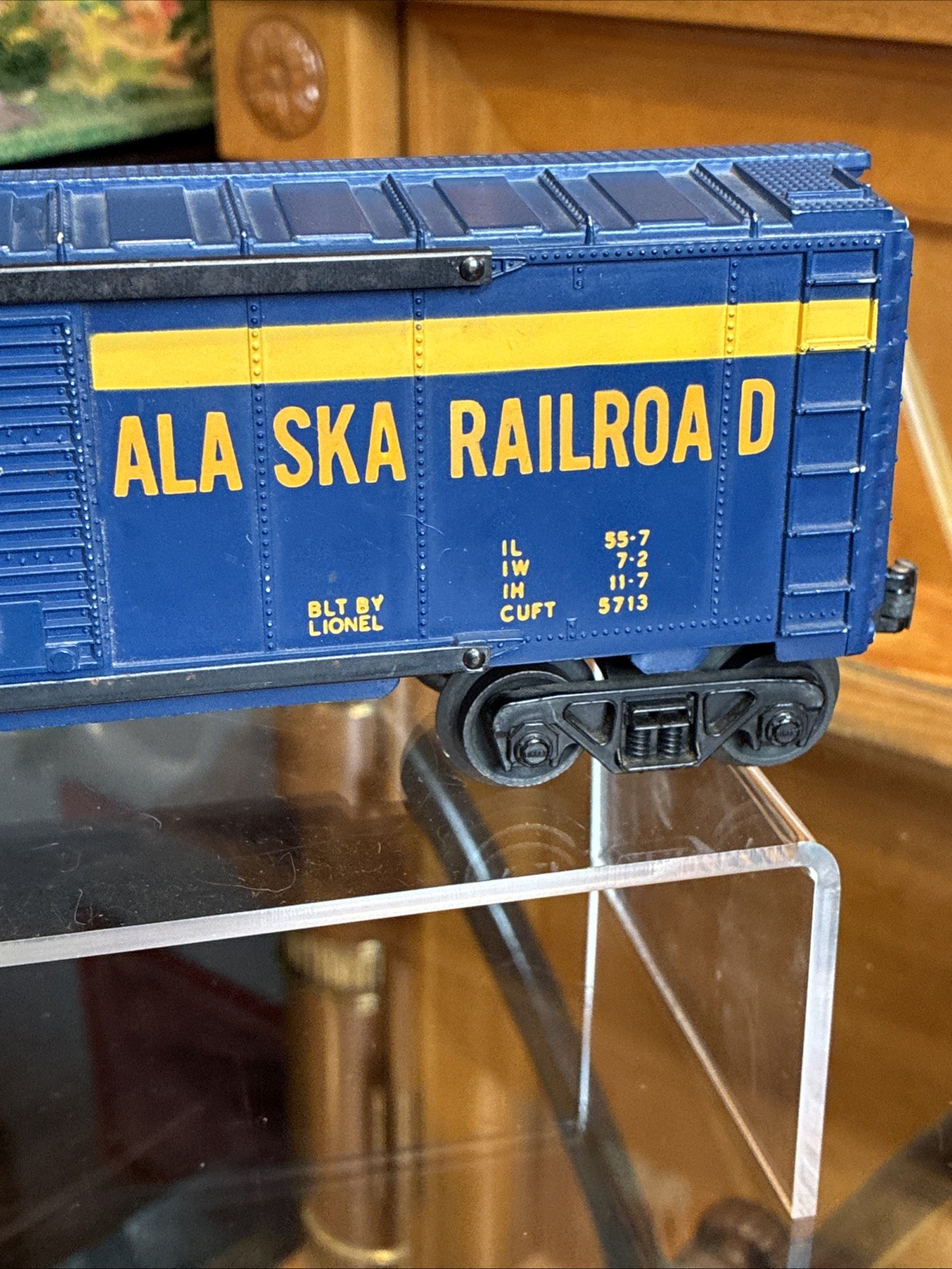 ~UNRUN~LIONEL POSTWAR 6464-825 The Alaska Railroad Boxcar (Painted Grey Mold) B