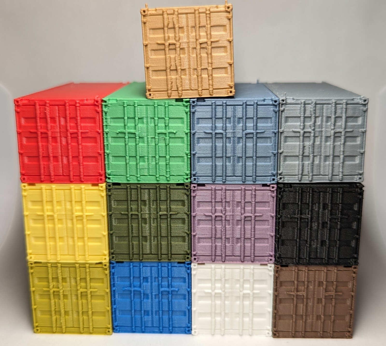 Set Lot – HO Scale 20′ Ft Shipping Container – 1:87 Train Freight Car Stacking
