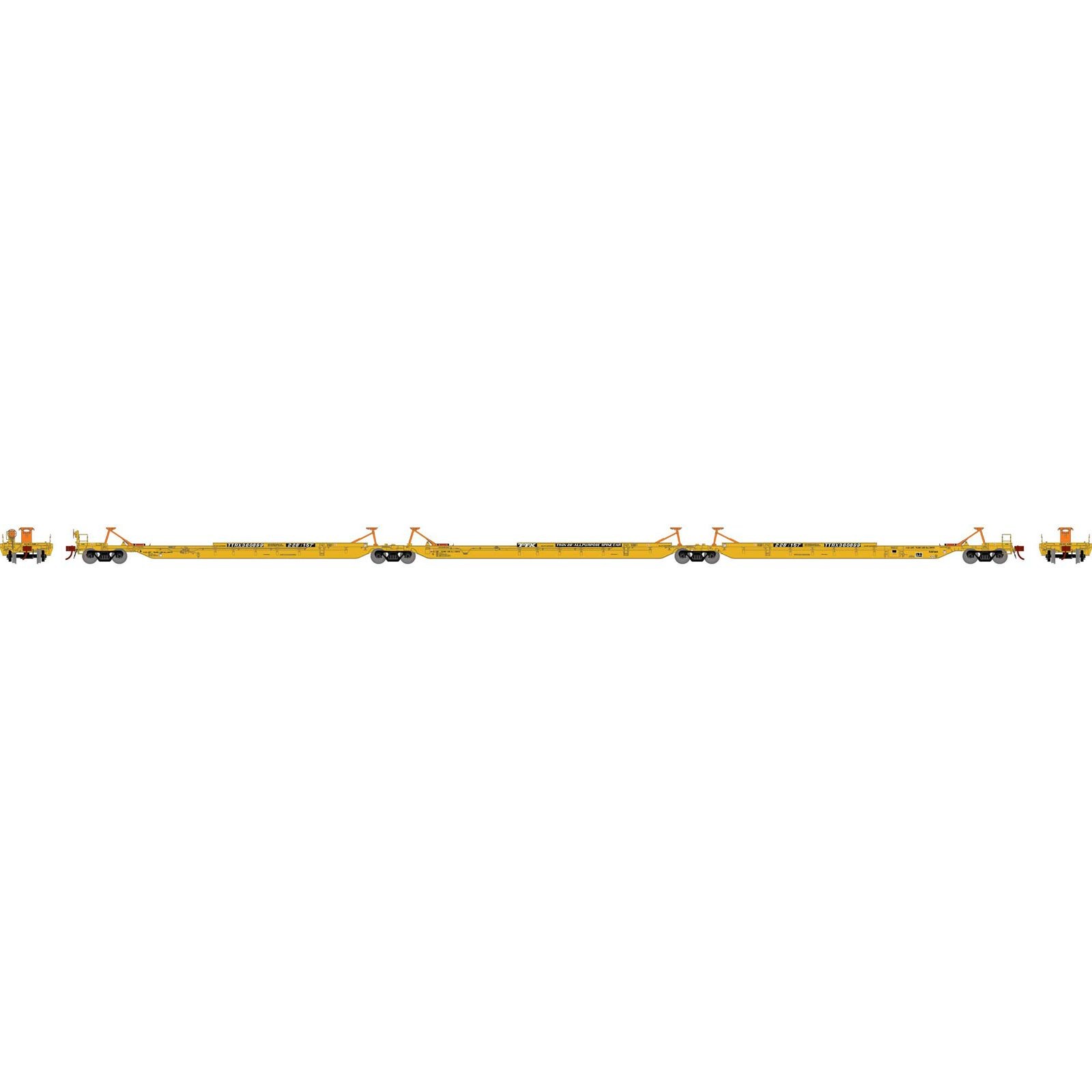 Athearn ATH15671 57′ Trinity Spine Car RTR TTRX #360899 (3) Freight Cars N Scale