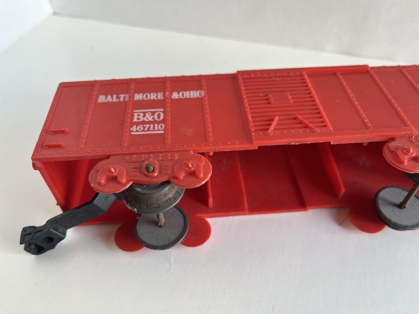 MARX 467110 – O Gauge – BALTIMORE & OHIO (B&O) – 4-Wheel Red BOXCAR – #4!