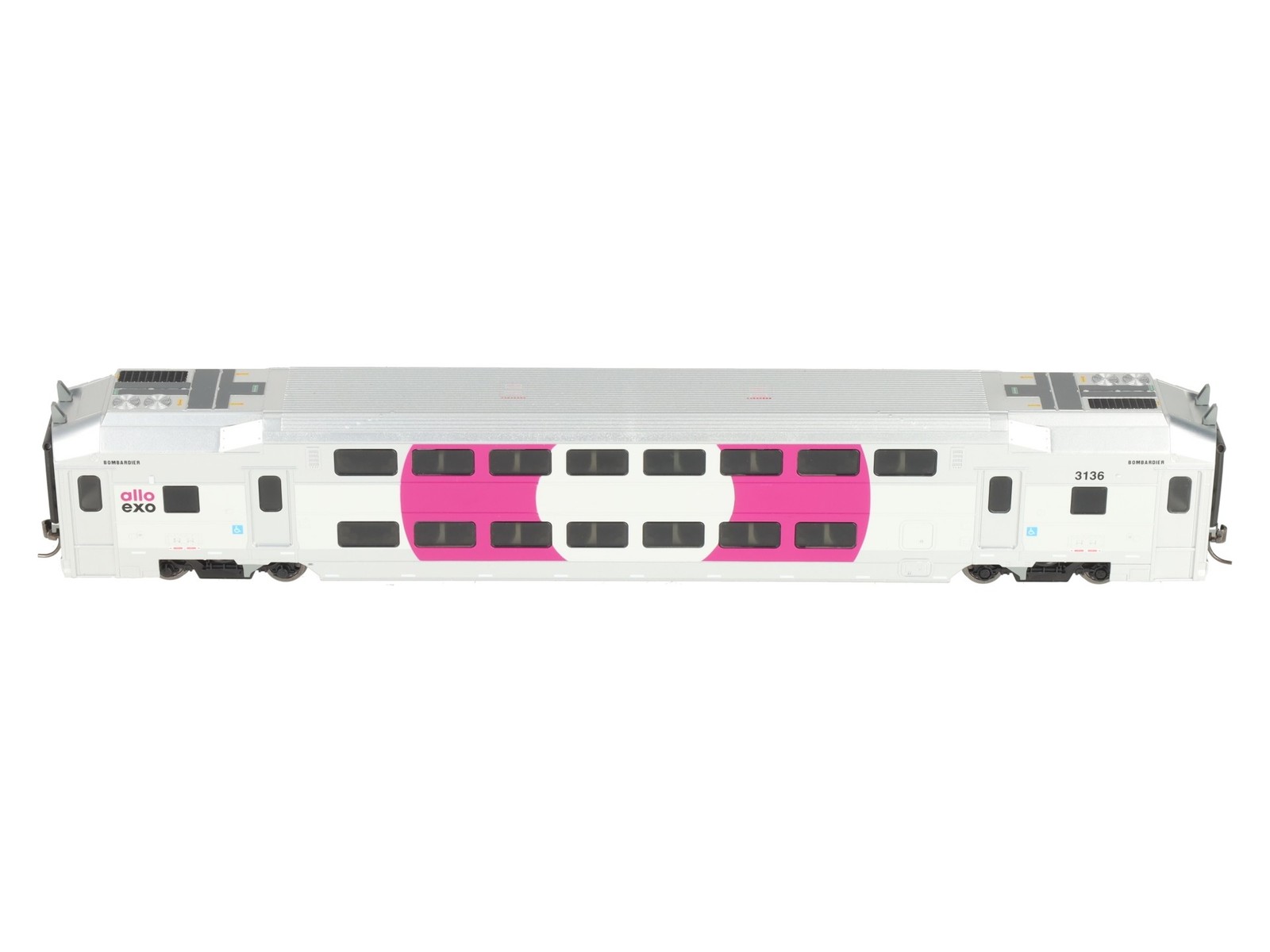 Atlas 20007392 HO Scale EXO [Purple] Modern Commuter Multi-Level Trailer #3136