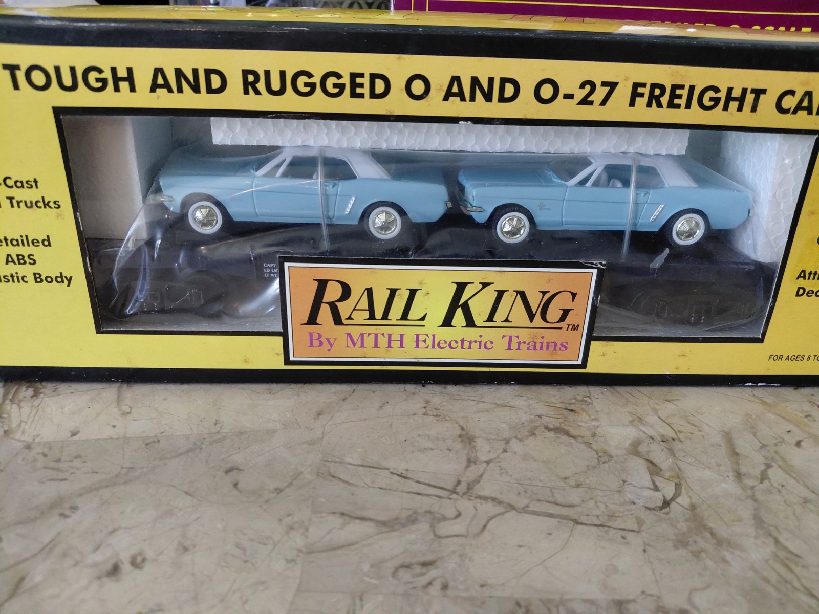 MTH RailKing 30-7617 Auto Transport Flatcar w/ Ertl 1964 Ford Mustang New in Box