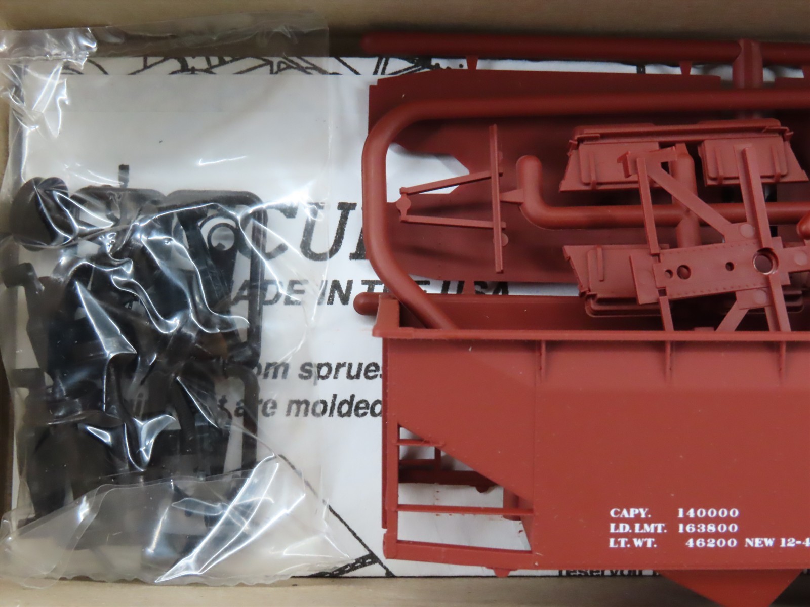LOT of 4 HO Scale Accurail Kit #7599 Data Only Oxide AAR 3-Bay Open Hopper