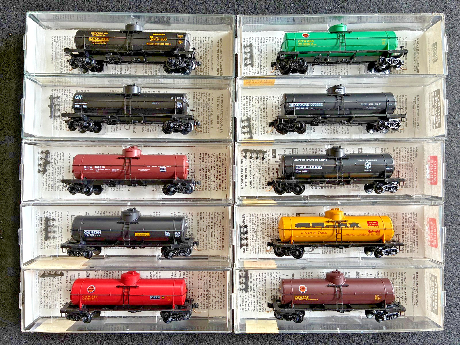 MTL MICRO-TRAINS N-SCALE 39′ SINGLE DOME TANK CARS-SEE PICS/LISTING FOR DETAILS