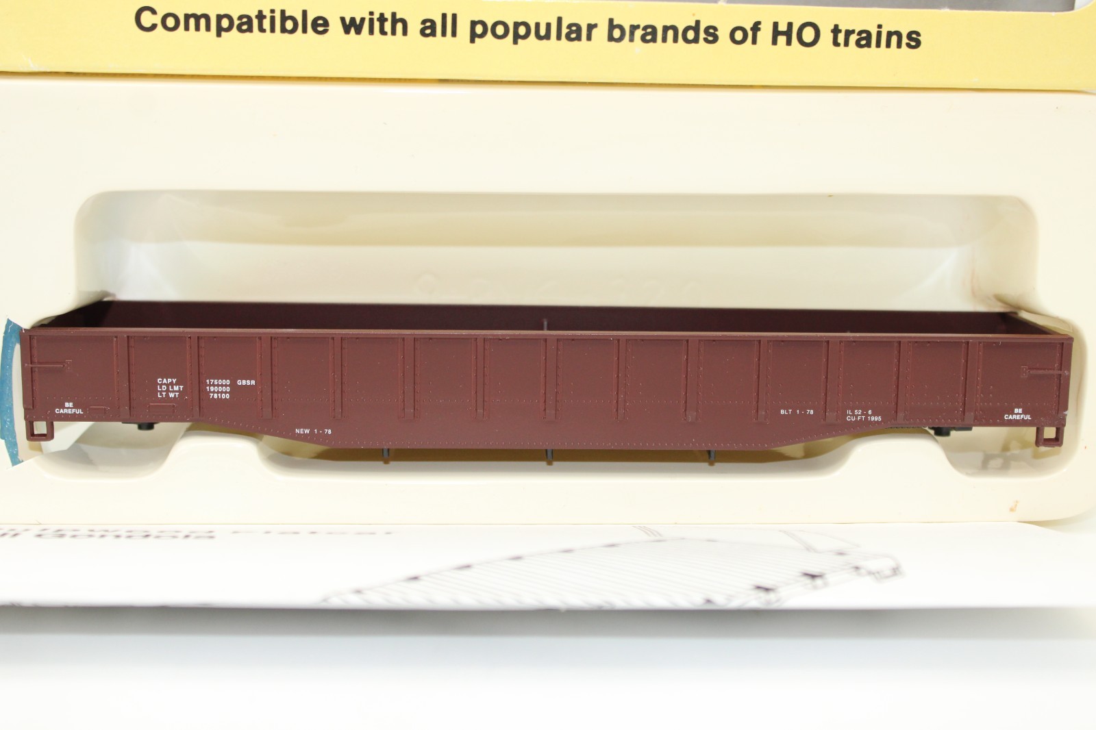 Con-Cor HO Scale Data Only 54′ Mill Gondola Car Kit NIB