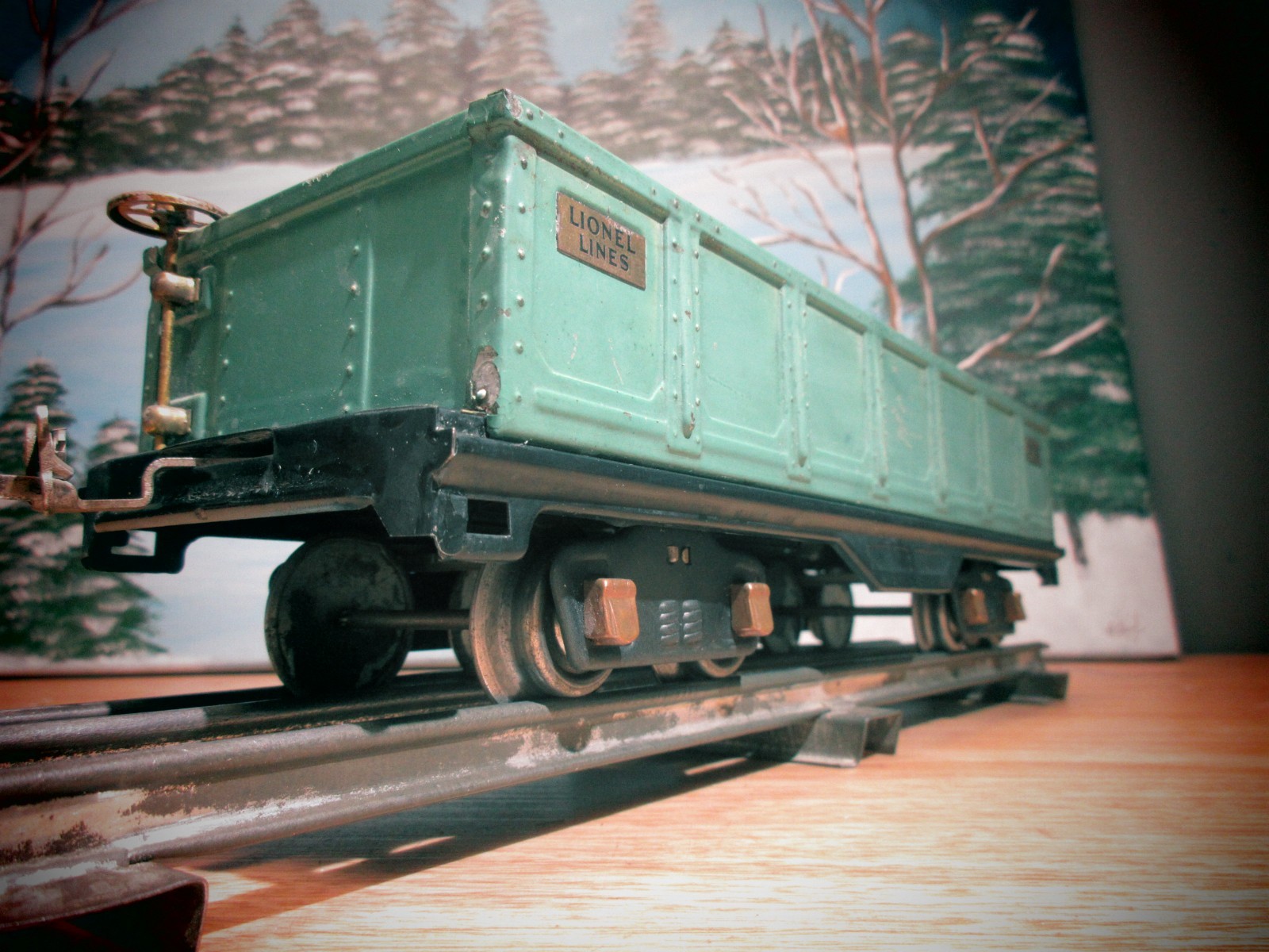 Lionel Lines Train No. 512 Green Gondola Car Standard Gauge Train Car