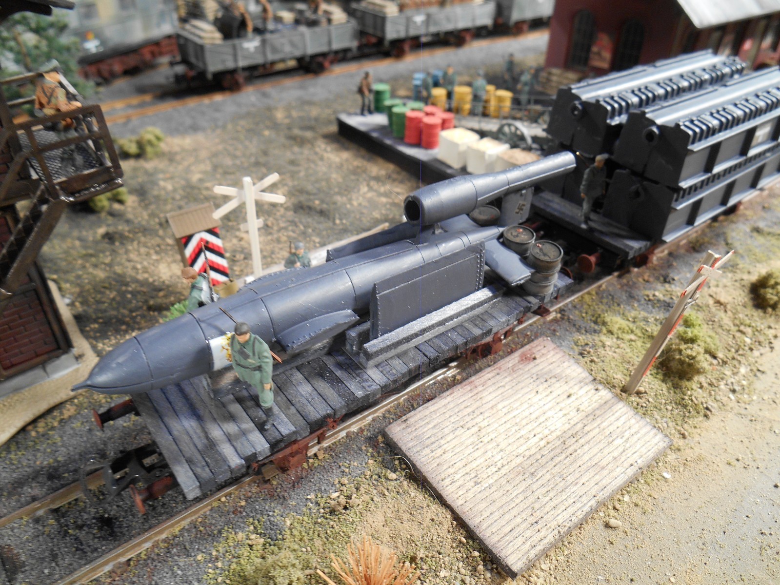 HO Roco Minitank German V1 Rocket Train Custom Detailed #A2742