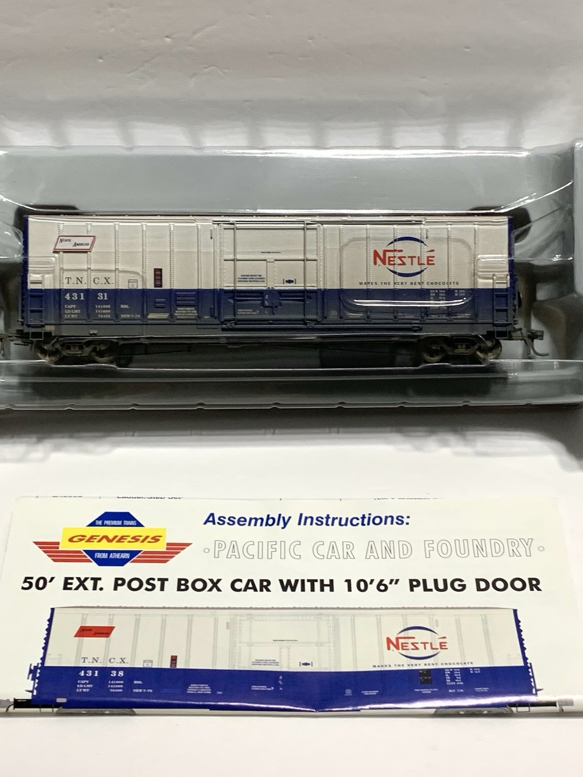 Athearn Genesis G43381 Weathered 50′ PC&F Box Car Nestle #2 TNCX #43131