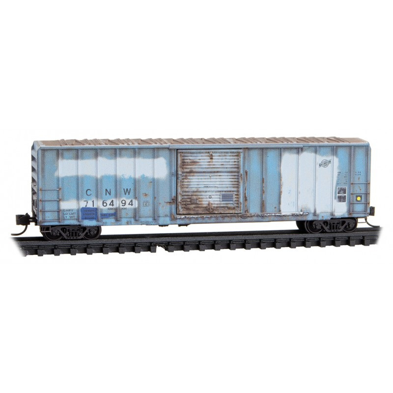 CNW ex-Rock Island 50′ Ribside Box Car Weathered Graffiti MTL#025 44 296 N SCALE
