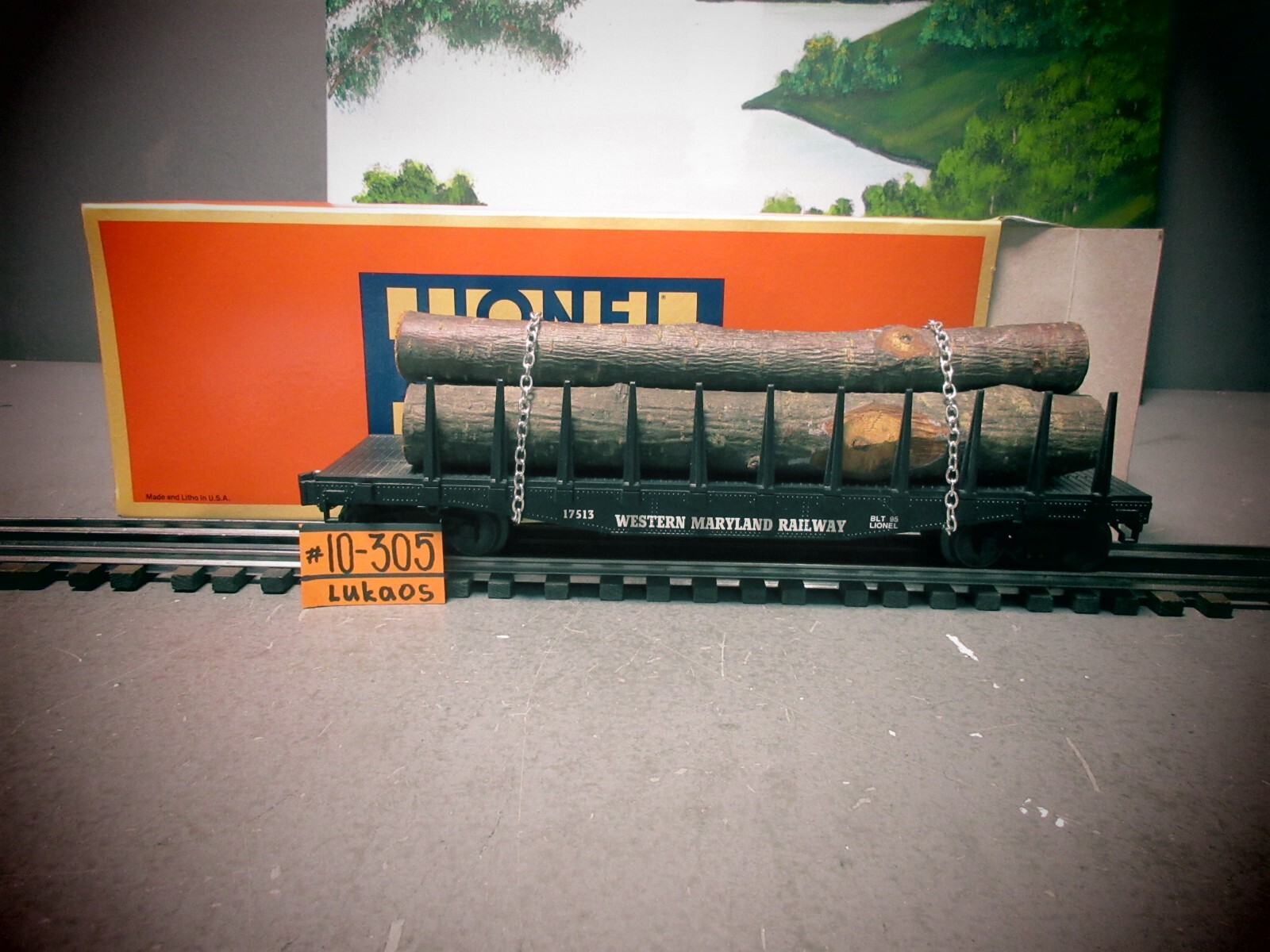 Lionel 6-17514 Western Maryland FLATCAR WITH LOGS NEW O.B.