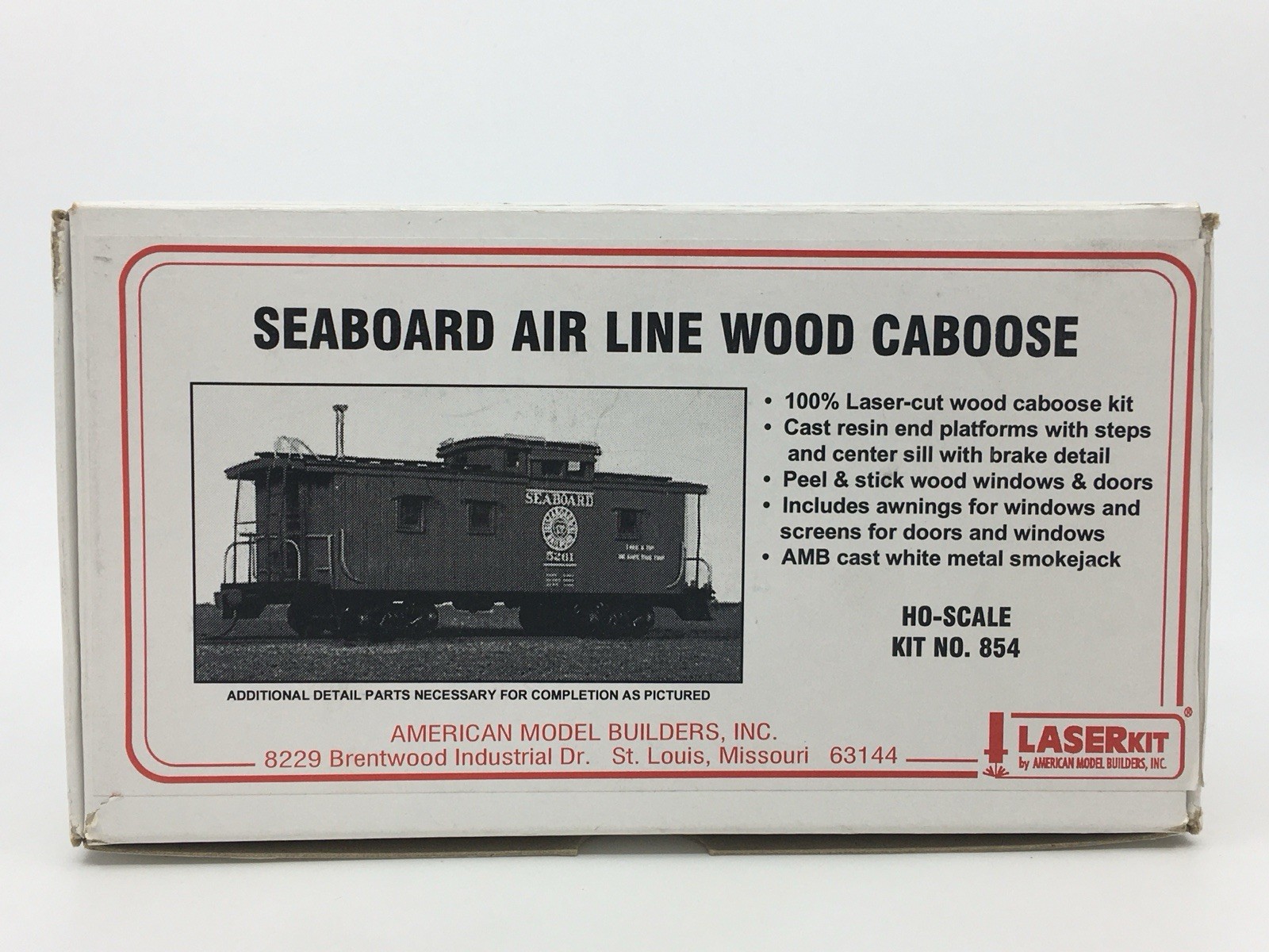 HO American Model Builders Laser Kit 854 Seaboard Air Line Wood Caboose Kit SAL
