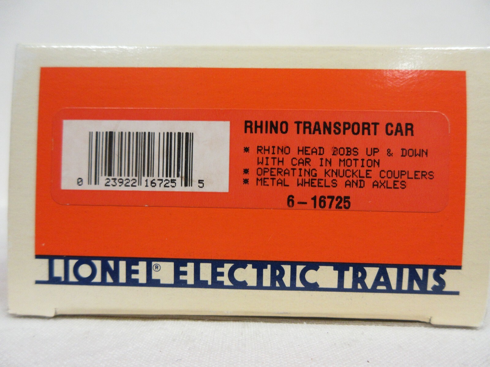 Lionel 6-16725 Endangered Species Preservation Rhino Transport Train Car (B2)