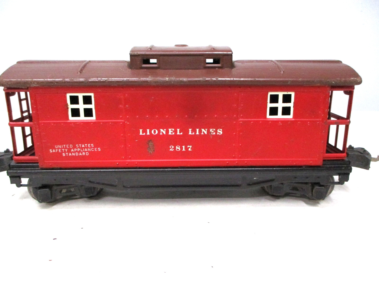 Lionel 2817 Caboose Red, Tuscan Roof 1940 Prewar O gauge X8346