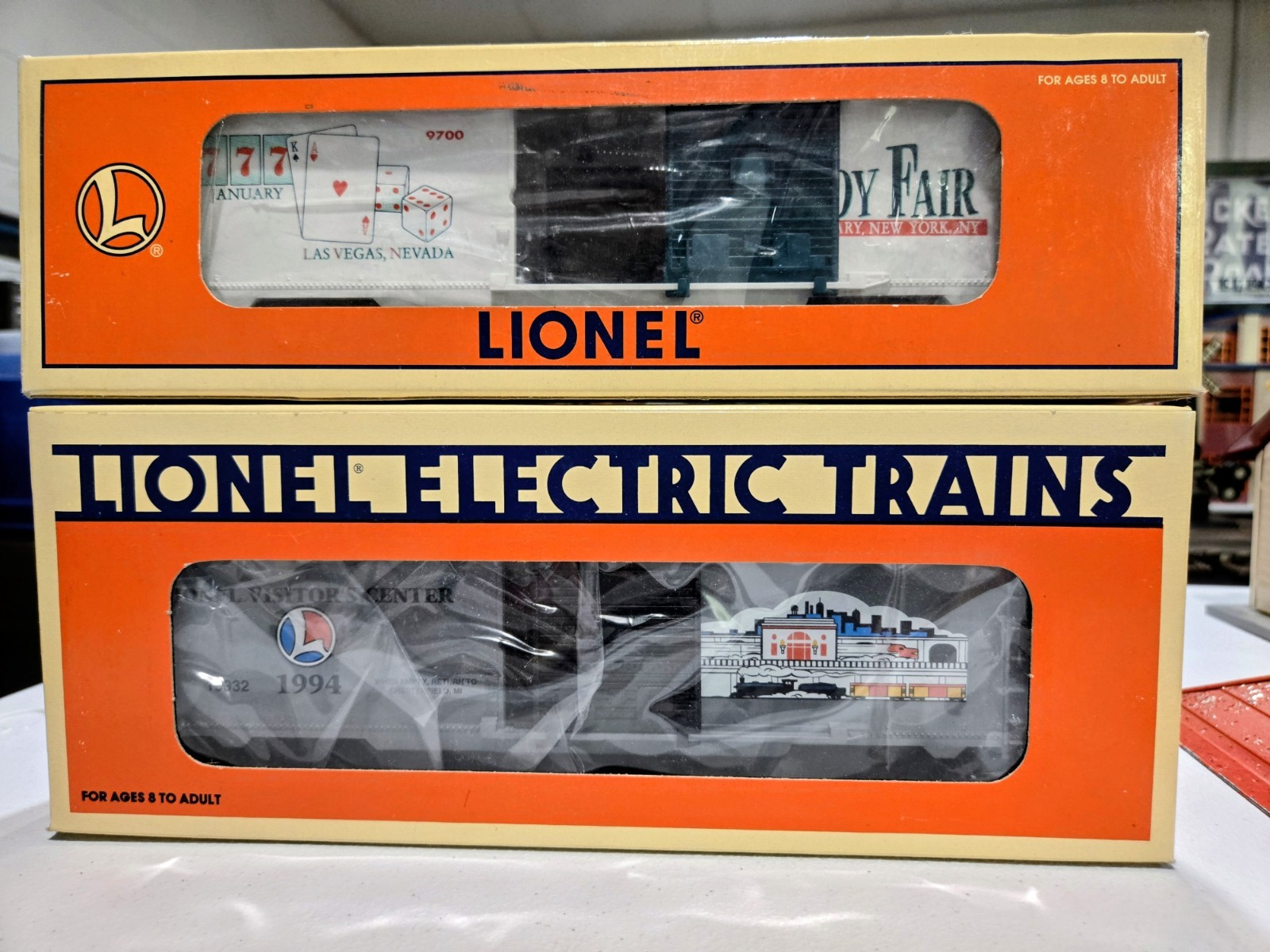 2 -TWO Lionel Boxcars New old stock #6-19956 & 6-19932. Special Ed Exc. See Pics