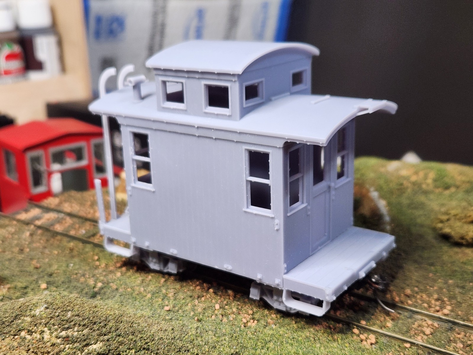 On30 15ft Short Cupola Caboose 3d Printed Kit With Trucks