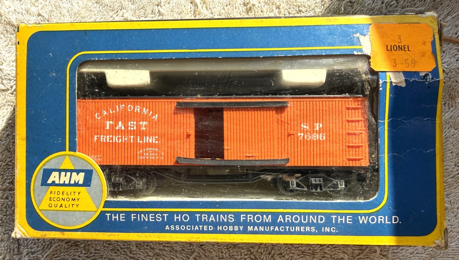 VINTAGE AHM HO OLD TIME BOX CAR NO. 6242 CAL FREIGHT- ITALY -AS PICURED