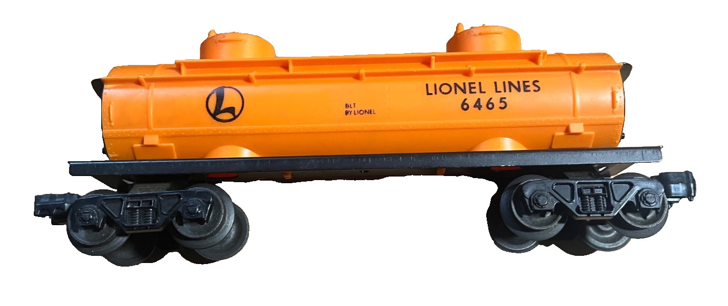 Postwar Lionel 6465-160 Tank Car (Orange/Black Ends) *A