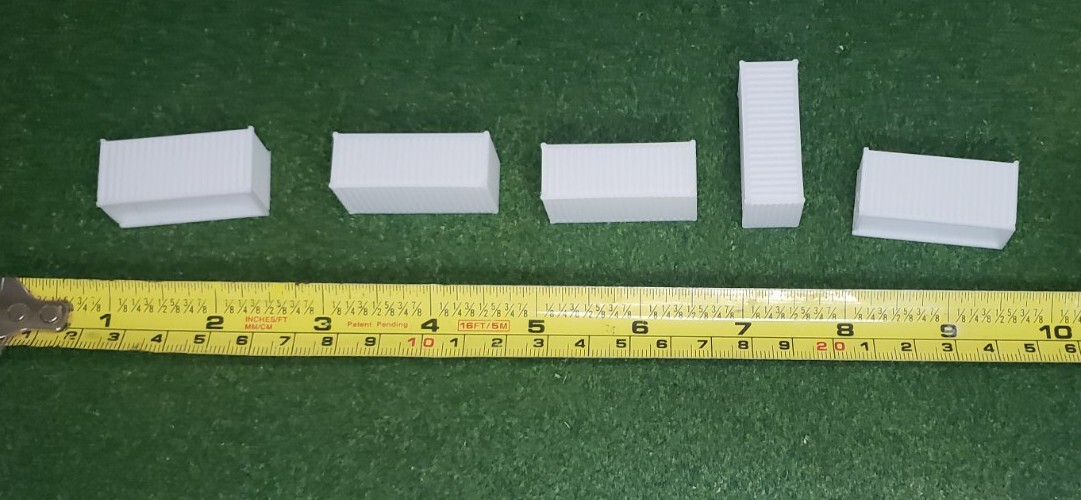 1/160 N Scale 5 Pack 20ft Shipping Containers White In color FREE SHIPPING