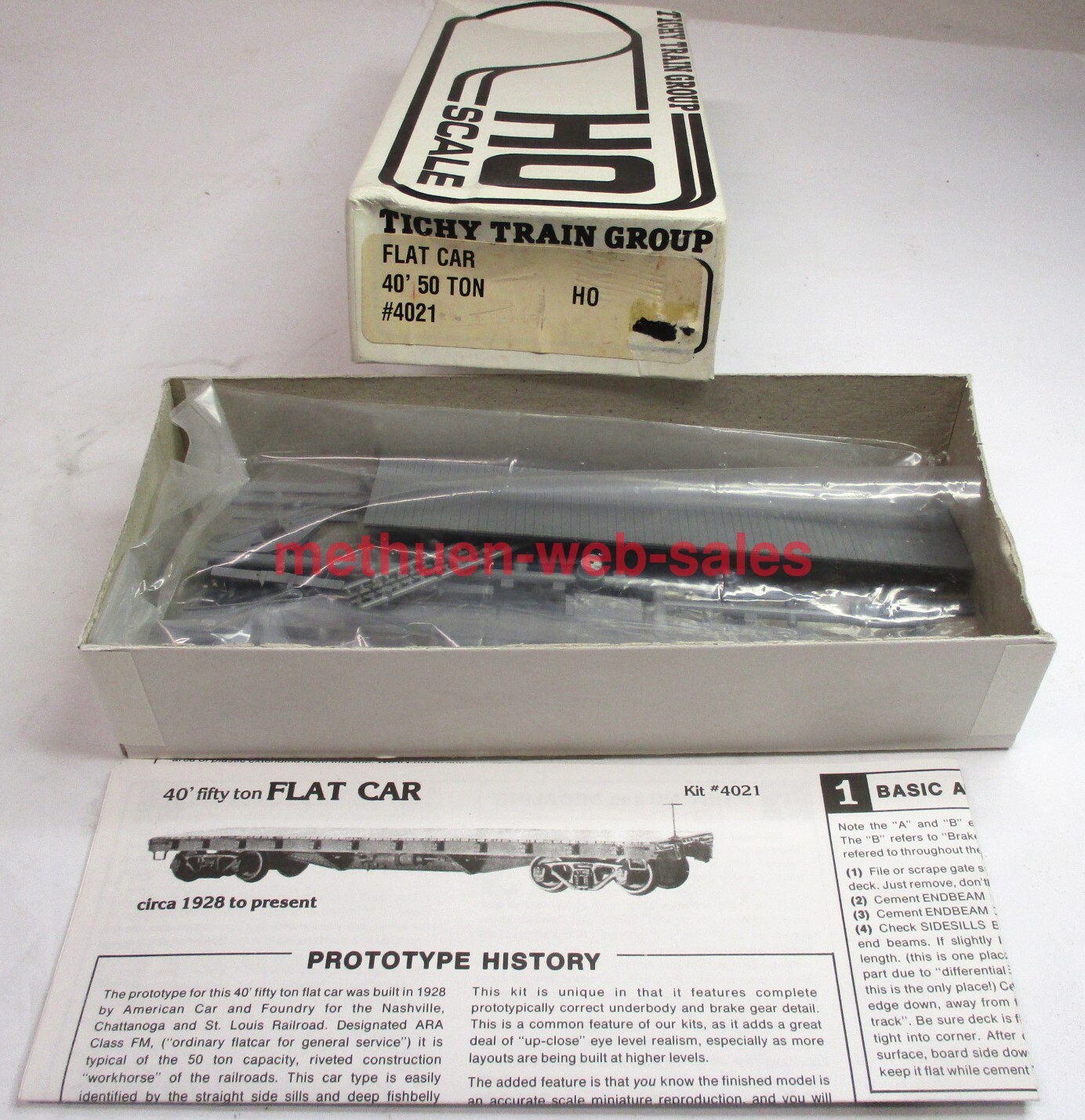 Tichy Train Group 4021~HO~40′,50 Ton Flat Car~Kit~Undecorated