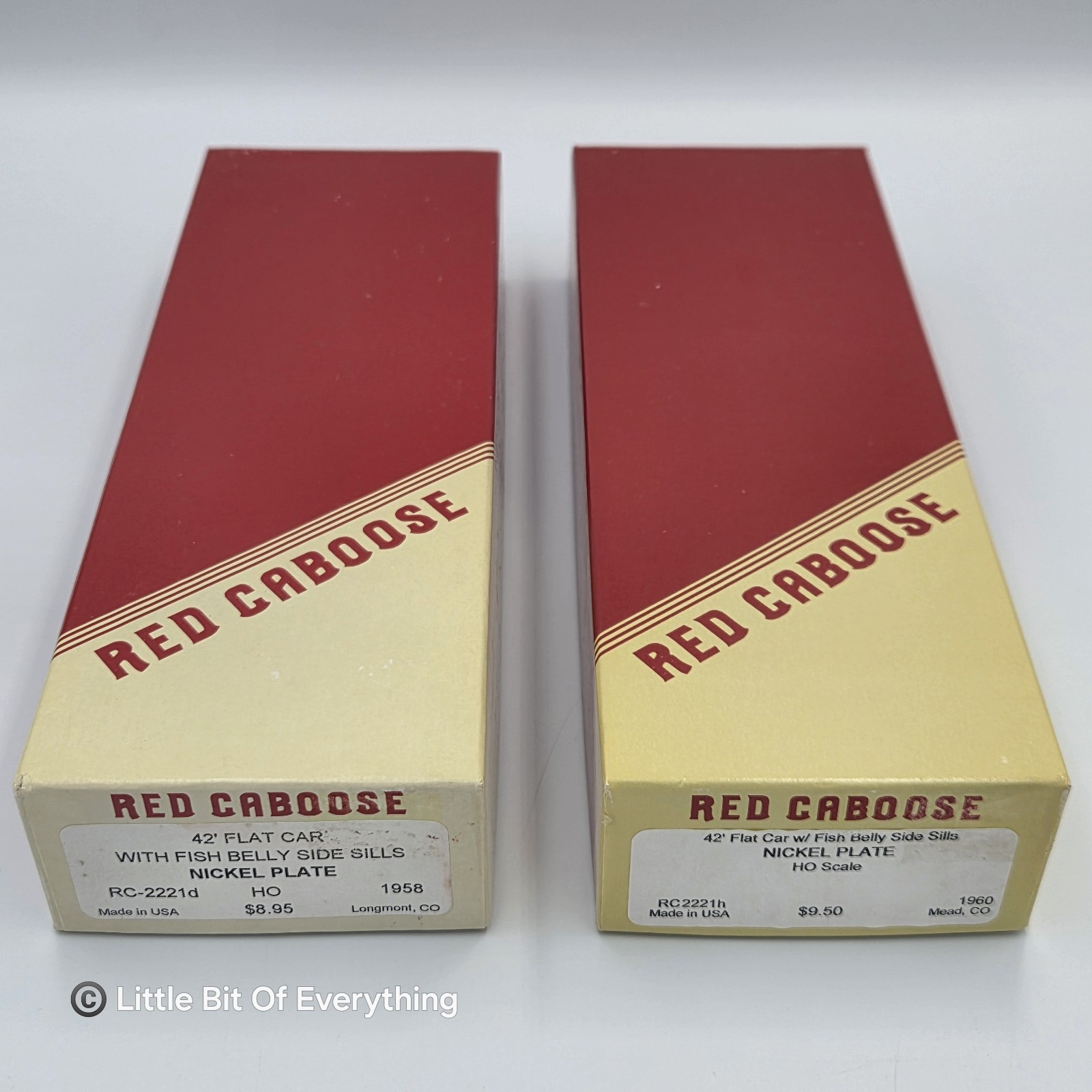 Red Caboose TWO CAR LOT: Nickel Plate Road 42′ Flat Car w/ Fish Belly Side Sills