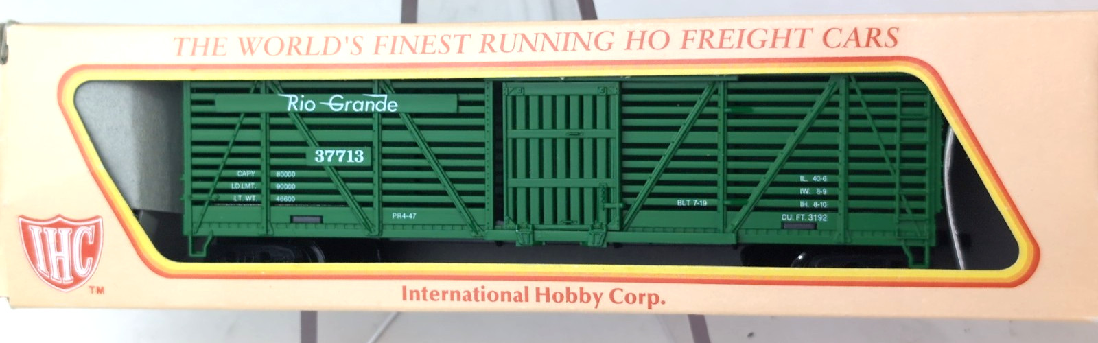 IHC – 40′ Stock (Cattle) Car “DENVER & RIO GRANDE WESTERN – DRGW” – HO