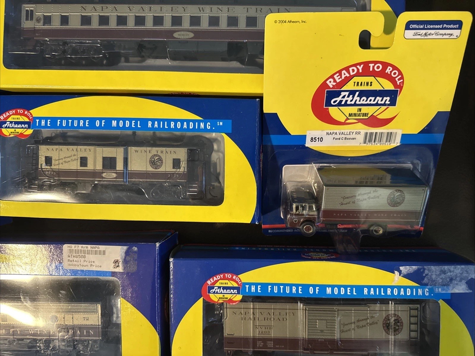 Athearn HO Napa Valley Wine Train 11 Pc Set F7A Cars 8500-8510 Extra 8508