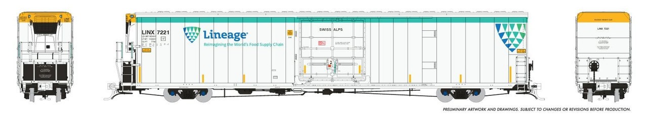 Rapido ~ HO Scale ~ Greenbrier 72′ IL 7780 Reefer ~ Lineage ~ Swiss Alps #7221