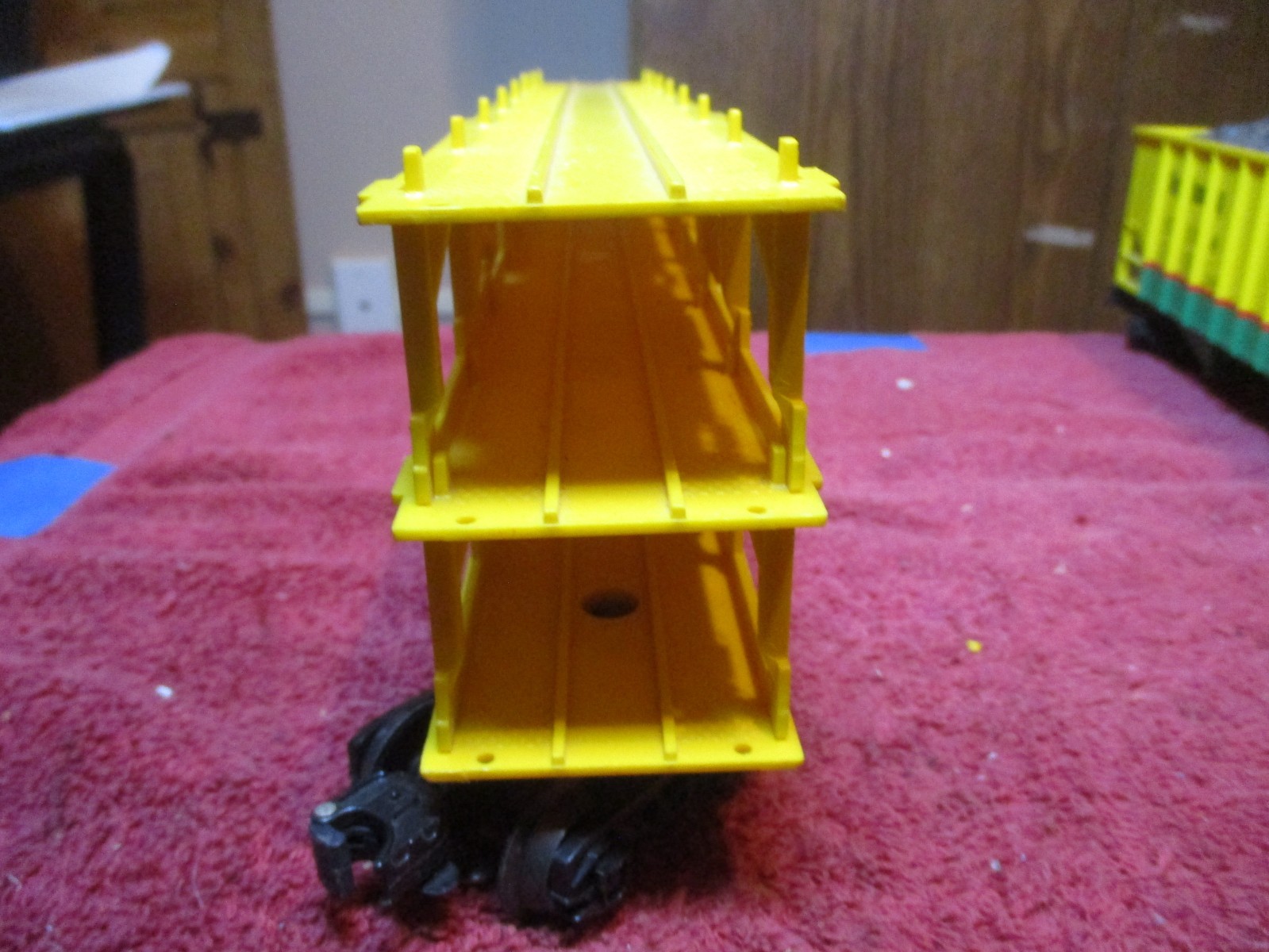Vintage LIONEL 9123-6 Chesapeake & Ohio 3-Tier Auto Hauler Yellow RTTX 9126