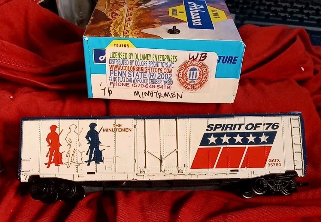 The Minutemen Spirit ’76 Boxcar Red White Blue Tyco R4A GATX 85760 Minuteman