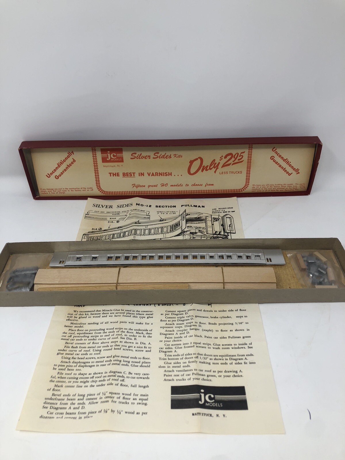 Vintage Jc Models Silver Sides Ho-12 Section Pullman Kit New In Box READ